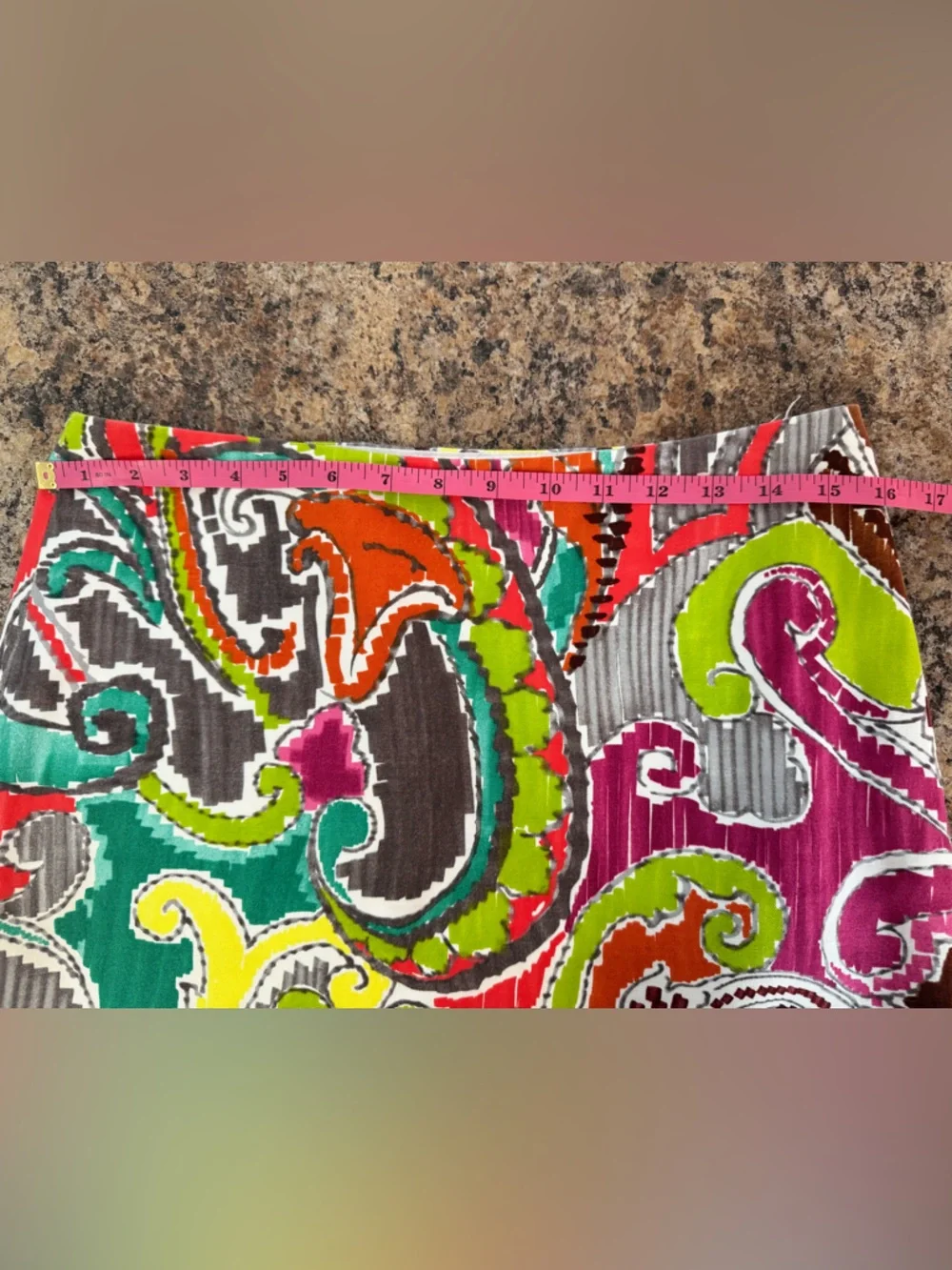Milly of New York Vintage Retro Multicolor Paisley Cotton Mini Skirt Size 4 - Picture 9 of 10